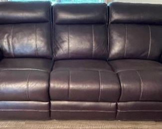 1______$595 		
2 pieces faux leather living room sofa 2 manual recliners & loveseat 2 recliners
sofa  • 45high 88wide 45deep 
Love seat  • 45high 80wide 45deep