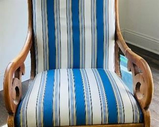 26______$140 		
Rocker chair antique - stripe fabric