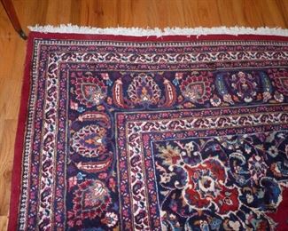 blue and red rug