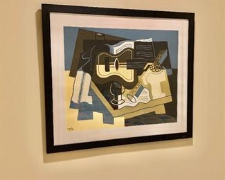 "Guitar and Clarinet" - framed screen print by Juan Gris