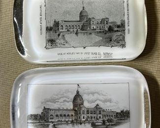 002 1893 Chicago Worlds Fair Paperweight ILLINOIS STATE BUILDING BARNES  ABRAMS