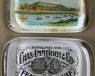 020 1893 Columbian Expo  Feather House Paperweight
