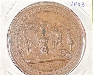 058 1893 Columbian Expo Souvenir Medal