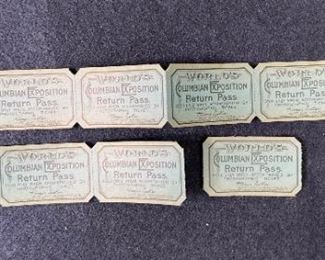 067 Columbian Exposition Return Passes