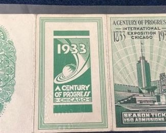 068 1933 A Century of Progress Season Pass