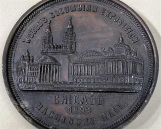 072 1893 Columbian Expo Machinery Hall medallion