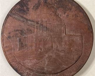 076 1893 Columbian Expo Collectible Wood Medallion