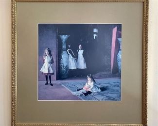 Item 45:  Print (girl sitting on rug) - 18.25" x 17.75": $38