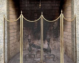 Item 53:  Folding Brass Fireplace Screen - 51"l: $75