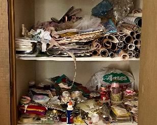 Wrapping items galore!  Ribbon, gift bags, boxes, wrapping paper & more.  