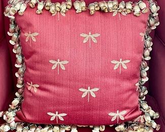 Item 76:  Dragonfly Pillow with Tassel Fringe:  $32