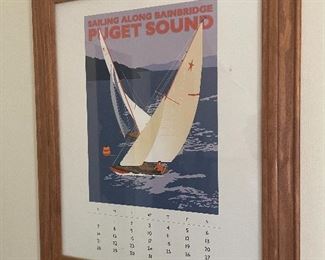 Item 96:  Framed July 2002 Calendar - 13.5" x 16.5":  $38