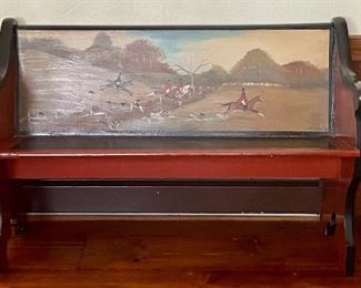 Item 123:  Hand Painted Bench - 50.75"l x 13"w x 33.5"h: $345