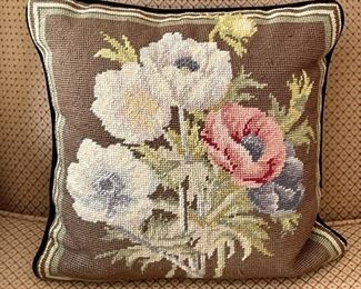 Item 127:  Needlepoint "Flower" Pillow: $20