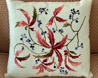 Item 128:  Needlepoint Pillow with Blueberries: $20