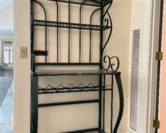 Item 161:  Bakers Rack with Marble Top - 31.5"l x 18.5"w x 70"h: $175