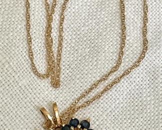 Item 140:  14K Sapphire Heart Necklace: $125