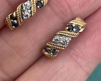 Item 154:  14K Sapphire & Diamond Earrings: $85