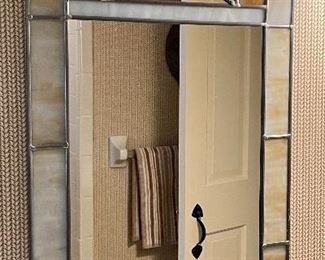 Item 173:  (2) Stained Glass Mirrors - 16.25" x 28.25":  $74 pair