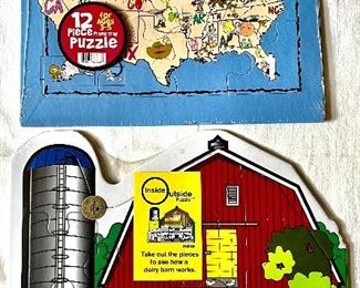 Item 200:  USA & Barn Yard Puzzles:  $12