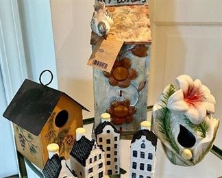 Assorted bird houses - all priced at the sale.