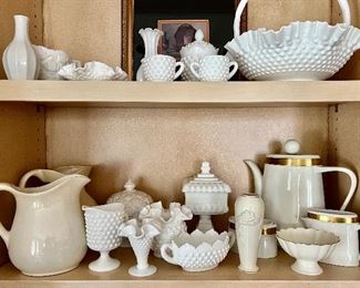 Assorted glassware all priced at the sale.