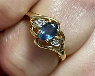 Item 241:  14K and Lighter Sapphire Ring: $225