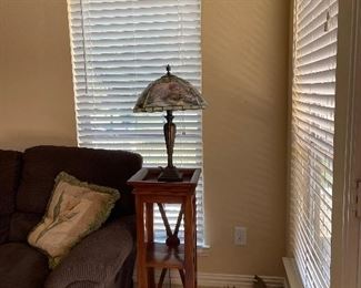 Set of two Thomas Kincaid lamps
Set of two wood plant stands
