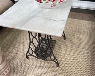Singer sewing machine base with Marble top