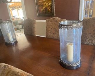 PAIR OF HURRICANE LAMPS