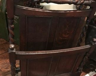 Antique English Barley Twisted Magazine Rack