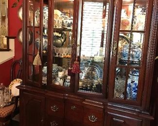 Mahogany Dining Room Suit Hutch, Server, Table and Chairs
