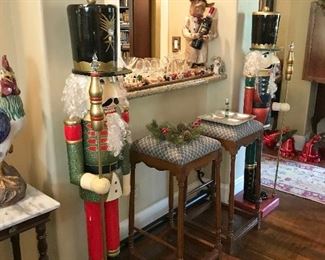 5 Foot Tall Nutcrackers and a full Bar with tall French Country Bar Stools
