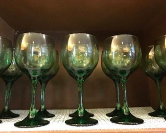 Green Vintage Libby Stemware