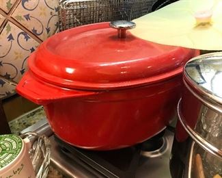 Red Heavy Cast Iron Pot by Kirkland
