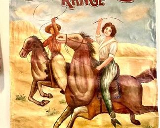 Western Themed Large Canvas Painting - Romancing the Range