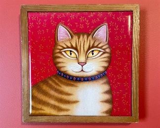 Framed "Cat" Tile