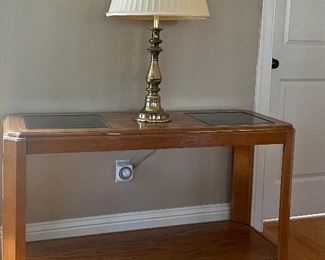 Console Table & Brass Table Lamp