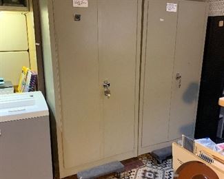 Two large fireproof storage lockers