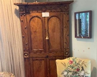 A wonderful English corner cabinet