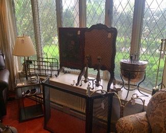 A selection of good quality fireplace equipment. Antique French and Italian screens plus much more!