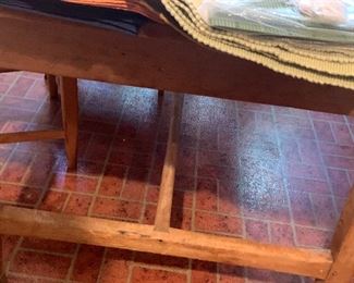 The base of the pine farm table