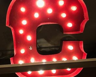Huge metal light up carnival style light up "C" letter.