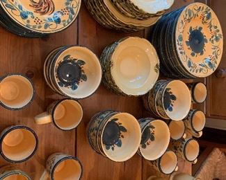 A close up of the French pottery