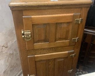 An antique complete restored ice box