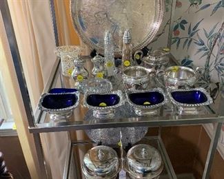 A close up of some of the families silverplate