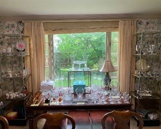 The dining room full of china, crystal and silver