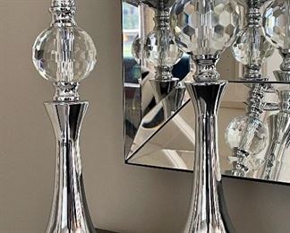 Item 11:  Pair of Faceted Crystal Candlesticks:                                                                                      Tallest - 15.75": $45