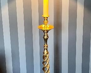Item 14:  Barley Twist Brass Floor Lamp - 54": $245