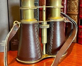 Item 25:  Vintage Leather Wrapped Brass Binoculars:  $65